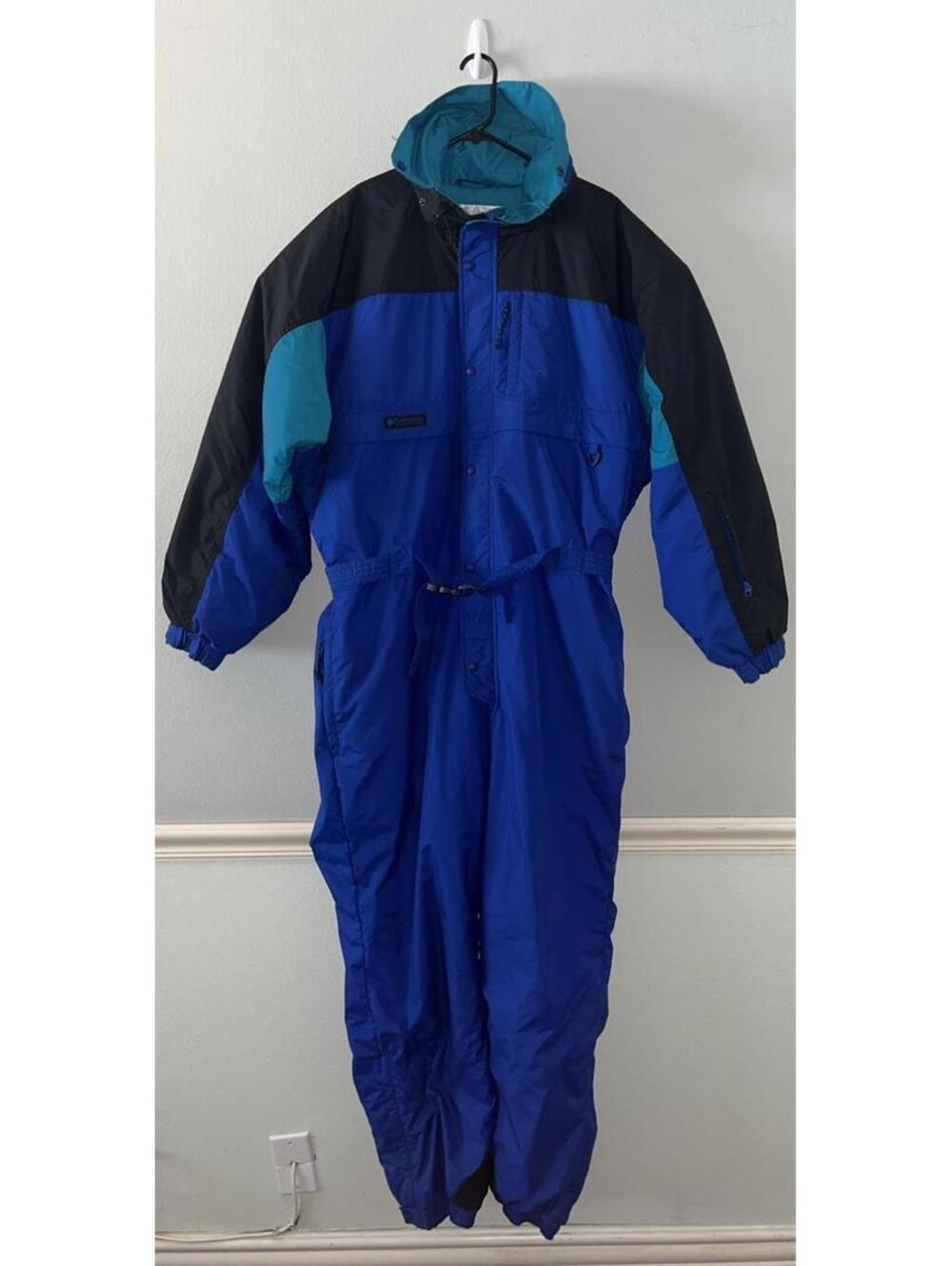 Columbia Ski Suit Snowsuit One Piece Snow Bib Retro Vintage 1980s Men’s XL